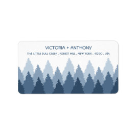 Blue Forest Range Woodland bruiloft Etiket