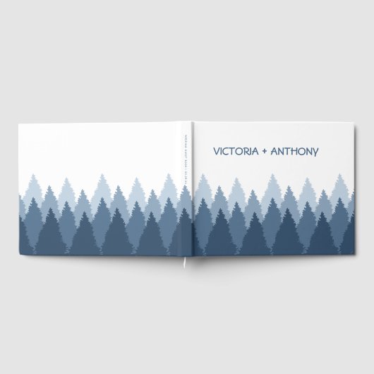 Blue Forest Range Woodland bruiloft Gastenboek (Volledig)