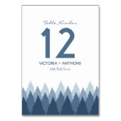 Blue Forest Range Woodland bruiloft Kaart (Achterkant)