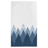 Blue Forest Range Woodland bruiloft Klein Cadeauzakje (Achterkant)