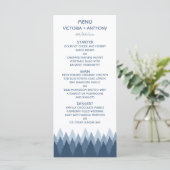 Blue Forest Range Woodland Bruiloft Menu (Staand voorkant)