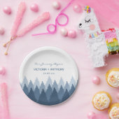 Blue Forest Range Woodland bruiloft Papieren Bordje (Feest)