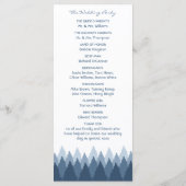 Blue Forest Range Woodland bruiloft Programmakaart (Achterkant)