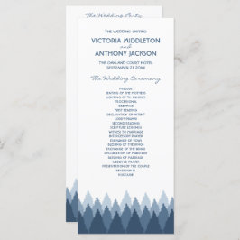 Blue Forest Range Woodland bruiloft Programmakaart