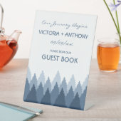 Blue Forest Range Woodland bruiloft Reclamebord Met Voetstuk (Insitu)