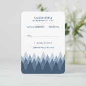 Blue Forest Range Woodland bruiloft RSVP Kaartje (Staand voorkant)