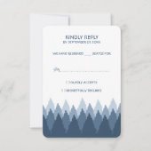 Blue Forest Range Woodland bruiloft RSVP Kaartje (Voorkant)