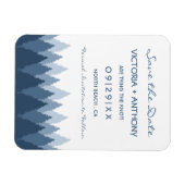 Blue Forest Range Woodland Bruiloft Save the Date Magneet (Horizontaal)