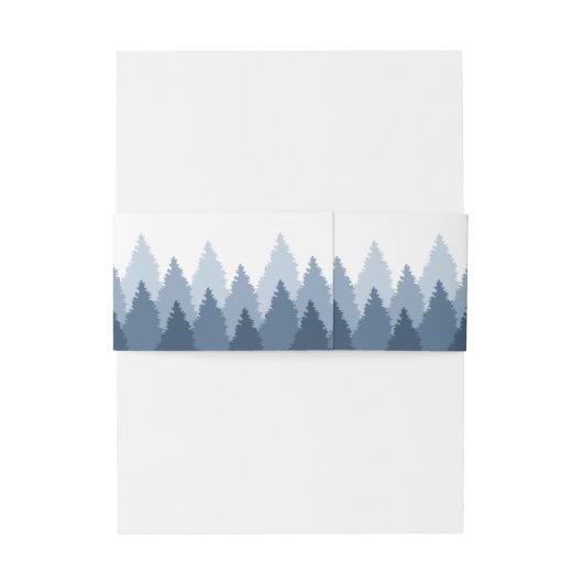 Blue Forest Range Woodland bruiloft Uitnodigingen Wikkel (Achterkant Voorbeeld)