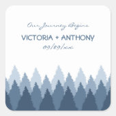 Blue Forest Range Woodland bruiloft Vierkante Sticker (Voorkant)