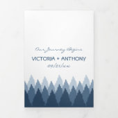 Blue Forest Range Woodland Wedding Suite Drieluik Uitnodiging (Cover)