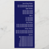 Blue Forest, Restaurant Slimline Menu (Achterkant)