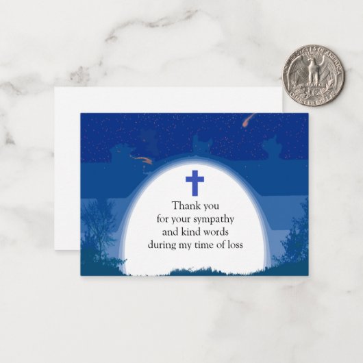 Blue Forest Thank You Card Notitiekaartje (Voorkant / Achterkant in situ)