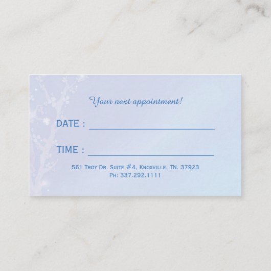 Blue Forest Trees Business Appointards Afsprakenkaartje (Achterkant)