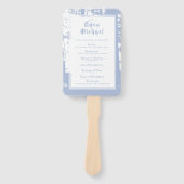 Blue Forest Wedding Ceremony Program Set of Fans Handwaaier (Voorkant)