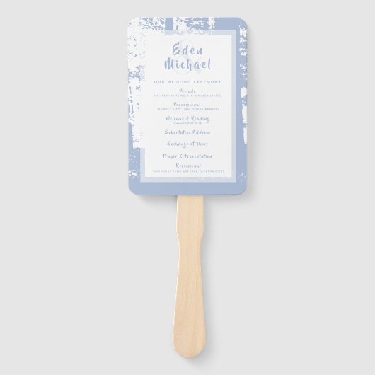 Blue Forest Wedding Ceremony Program Set of Fans Handwaaier (Voorkant)