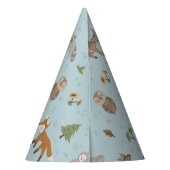 Blue Forest Woodland Critters Genderneutraal Feesthoedjes (Achterkant)