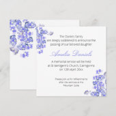 Blue Forget-me-not Begrafenis Aankondiging Kaart (Voorkant / Achterkant)