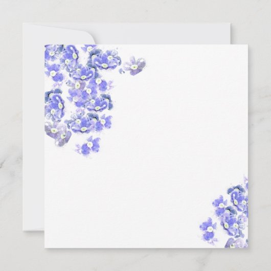 Blue Forget-me-not Begrafenis Aankondiging Kaart (Achterkant)