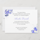 Blue Forget-me-not Begrafenis Aankondiging Kaart (Voorkant)