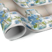 Blue Forget-me-not Bloemen in een pot Cadeaupapier (Rol Hoek)