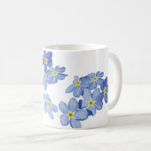 Blue Forget-Me-Not Floral Ceramic Mug Koffiemok (Voorkant rechts)