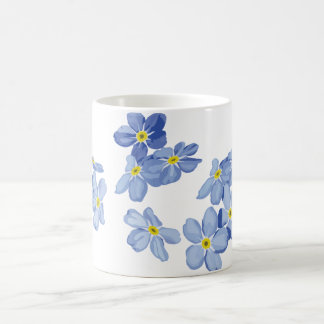 Blue Forget-Me-Not Floral Ceramic Mug Koffiemok