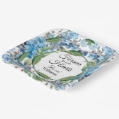 Blue Forget Me Not Flowers begrafenis Papieren Bordje (Gebogen)