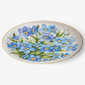 Blue Forget Me Not Flowers Elegant Papieren Bordje (Gekanteld)