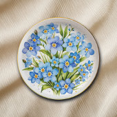 Blue Forget Me Not Flowers Elegant Papieren Bordje