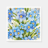 Blue Forget Me Not Flowers Elegant Servet (Voorkant)