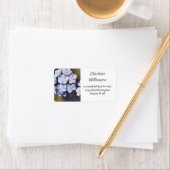Blue Forget-me-not Flowers in Waterverf Adres Etiket (Insitu)