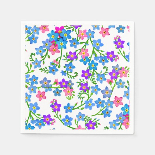 Blue Forget Me Not Flowers Papieren servetten (Voorkant)