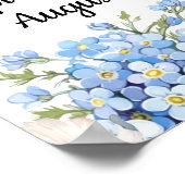 Blue Forget Me Not Flowers viert het leven Poster (Hoek)