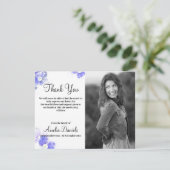 Blue Forget-me-not in memory bedankje Kaart (Staand voorkant)