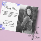 Blue Forget-me-not in memory bedankje Kaart