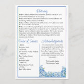 Blue Forget-me-not Pretty Memorial Service Funeral Programmakaart (Achterkant)