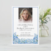 Blue Forget-me-not Pretty Memorial Service Funeral Programmakaart (Staand voorkant)