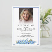 Blue Forget-me-nots Celebrating Life - Funeral Programmakaart (Staand voorkant)