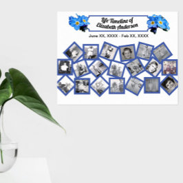 Blue Forget Me Nots Timeline Photo Collage Poster
