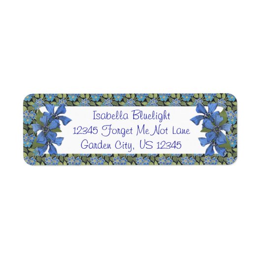 Blue Forget not Wildflowers Etiket (Voorkant)