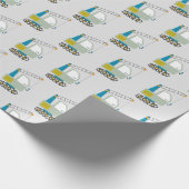 Blue Forklift Truck Art Patroon Cadeaupapier (Hoek)