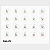 Blue Forklift Truck Art Persoonlijk Birthday Ronde Sticker (Vel)