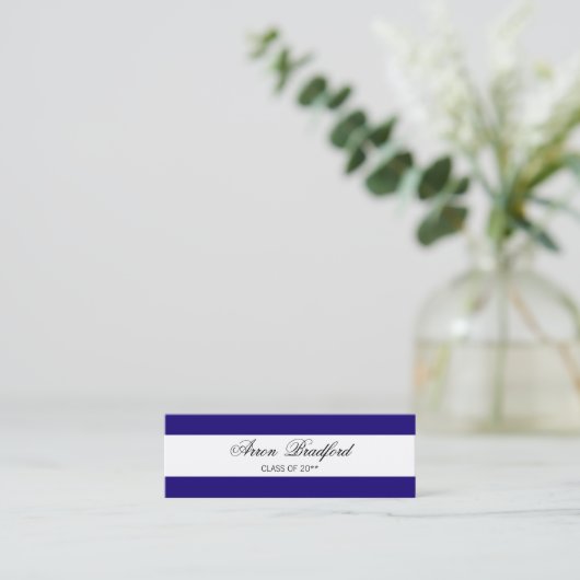 Blue Formal Afstuderen Name Kaart Enclosure Contactkaartje (Staand voorkant)