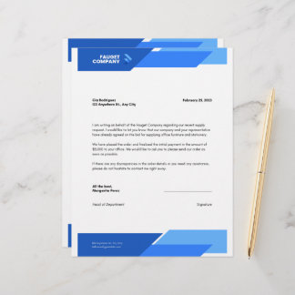 Blue Formal Company Letterhead Briefhoofd