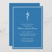 Blue Formal Medical School Afstuderen Aankondiging (Voorkant / Achterkant)