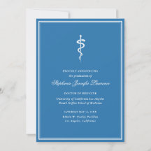 Blue Formal Medical School Afstuderen Aankondiging