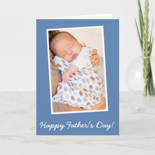 Blue FOTO Custom Happy Fathers Day-kaarten Kaart (Voorkant)