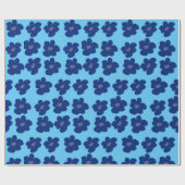 Blue Fowers Cadeaupapier (Vlak)