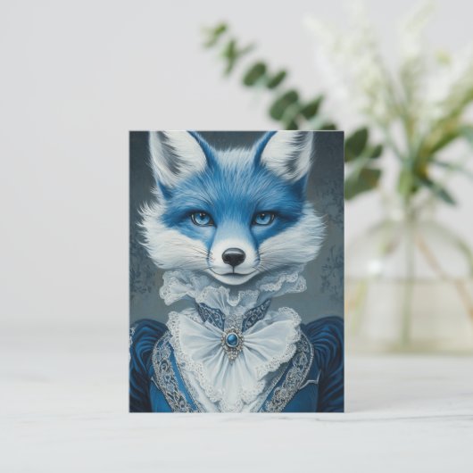 Blue Fox Briefkaart (Staand voorkant)